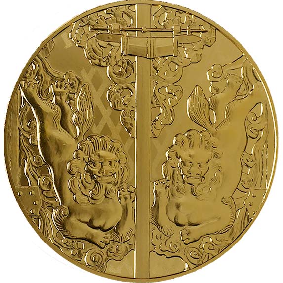 Image of National Treasure Medal 2023 "Todai-ji Temple" Gold Reverse