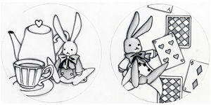 Image of Design of Black rabbit and white rabbit
