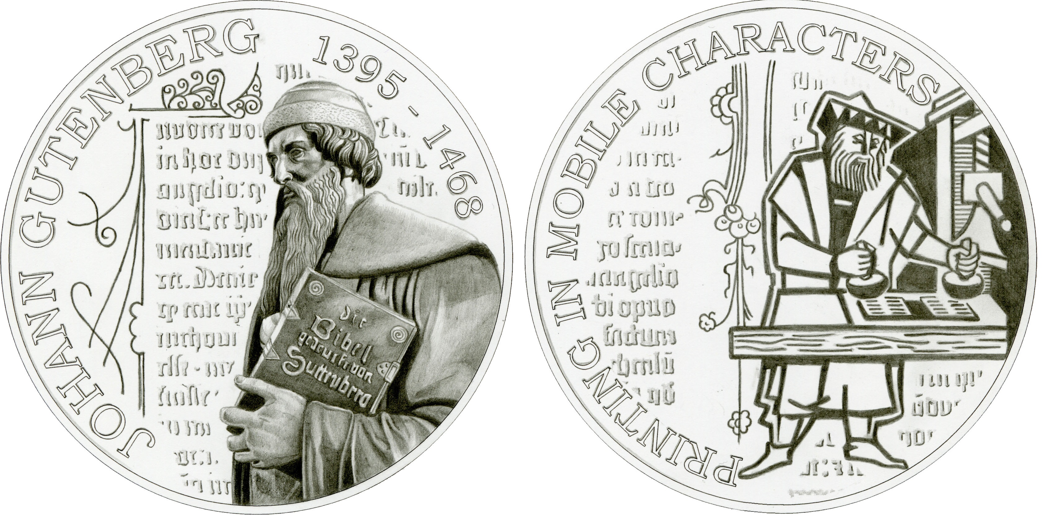 Design of "620th Anniversary of the Birth of Johann Gutenberg"