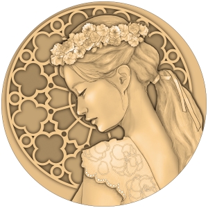 Image of 2022 Cherry Blossom Viewing Red Brass Medal Obverse