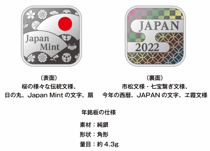 令和4年銘ジャパンコインセットの年銘板の画像