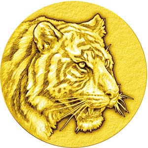 Image of 2022 Oriental Zodiac Pure Gold Medal (TIGER) Obverse