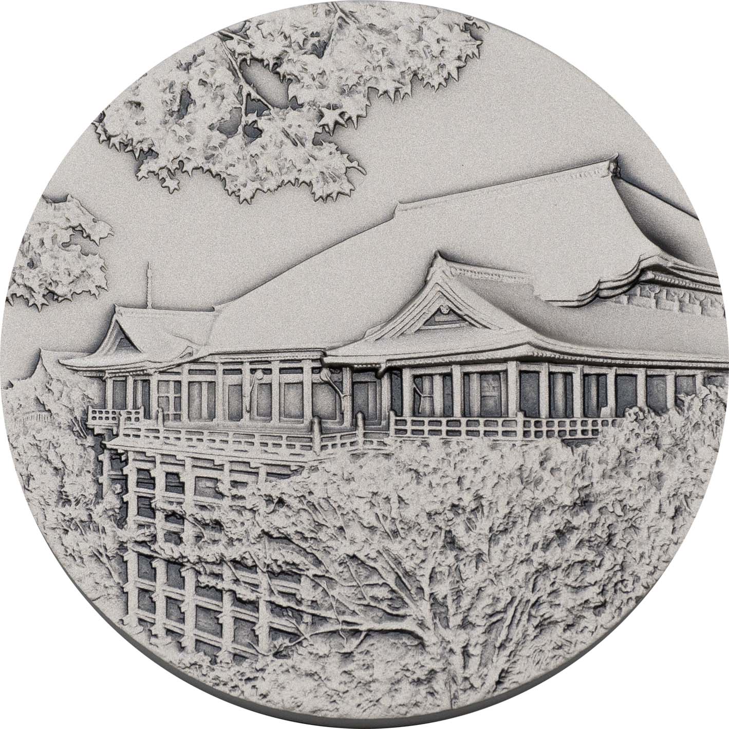 Image of National Treasure Medal 2022 “Kiyomizu-dera Temple” Silver Obverse