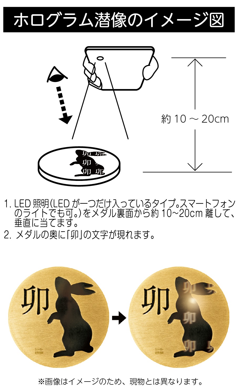 干支メダル（卯）の画像