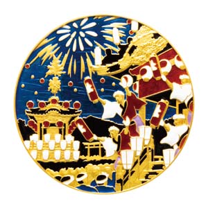 Image of Cloisonné Silver Medallion 2022 Chichibu Night Festival Obverse