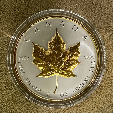 （写真）カナダ造幣局が製造したメイプルリーフ20ドル銀貨の写真