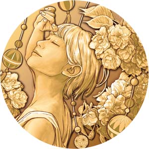 Image of 2024 Cherry Blossom Viewing Red Brass Medal Obverse