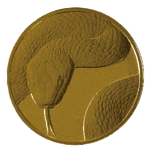 Image of 2025 Oriental Zodiac Pure Gold Medal (1/4 ounce) (SNAKE) Obverse