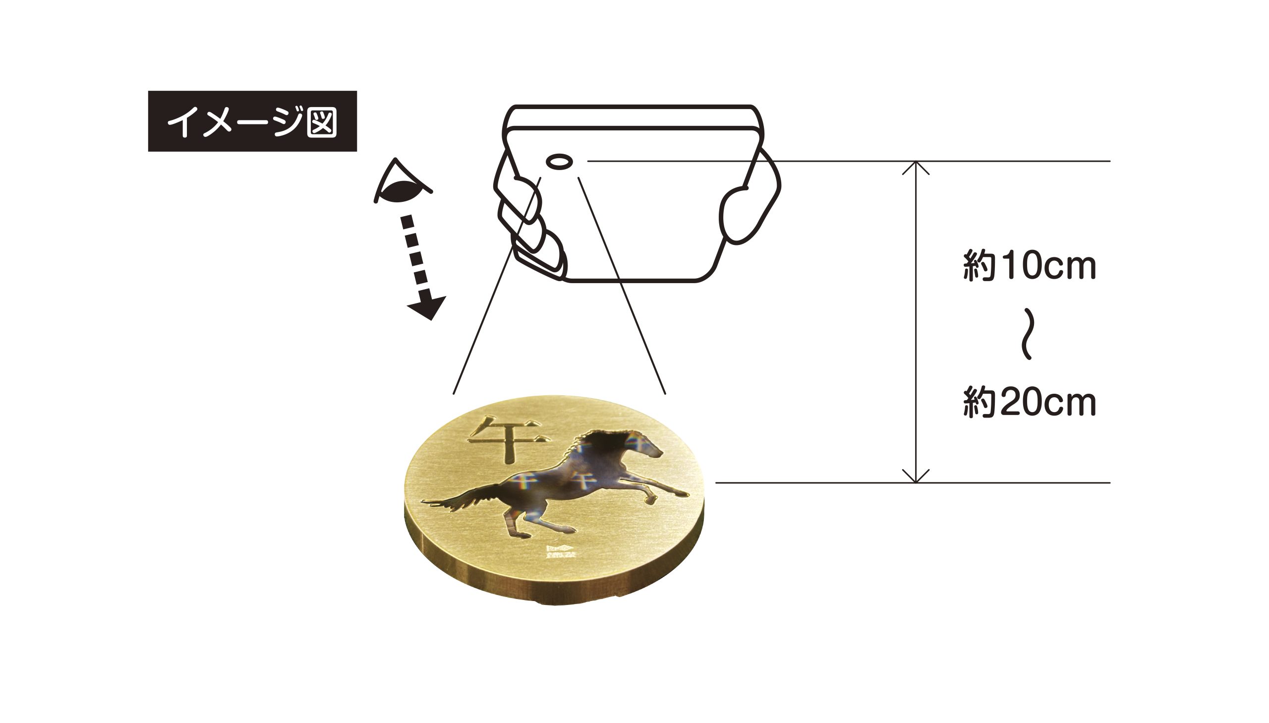 純金干支メダル（午）ホログラム潜像®画像