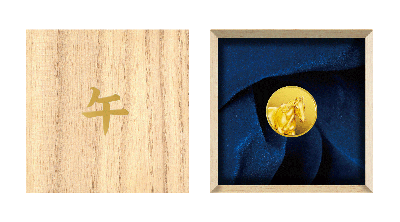 Image of 2026 Oriental Zodiac Pure Gold Medal (1/4 ounce) (HORSE) Display Case