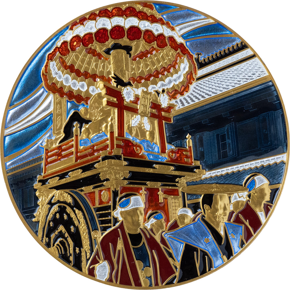 Image of Cloisonné Silver Medallion 2025 Takaoka Mikurumayama Festival Obverse