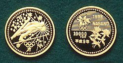 長野オリンピック記念（第1次）10,000円金貨幣の画像