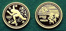 長野オリンピック記念（第3次）10,000円金貨幣の画像