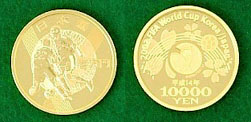 2002FIFAワールドカップTM記念10,000円金貨幣の画像